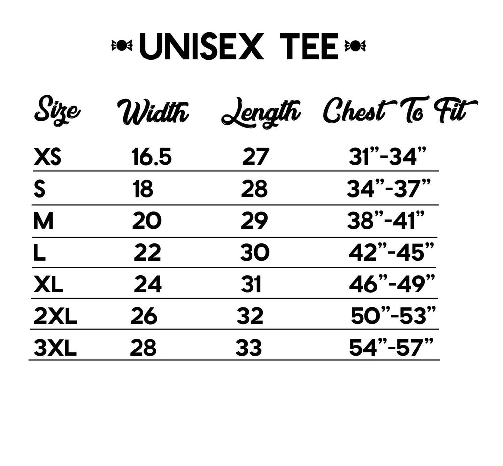 sizing chart for tshirts